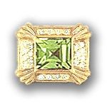 AC539 14K SQ PERIDOT & DIAMOND SLIDE 